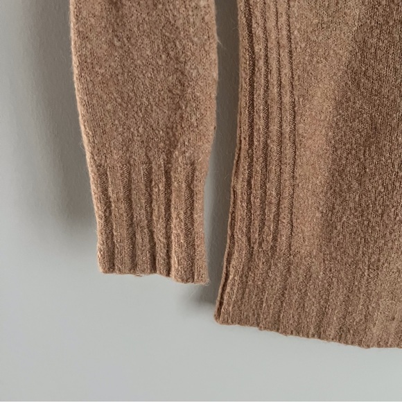 J Crew Mockneck Sweater Camel Tan Brown Supersoft Yarn Cozy Knit Fall Neutral XS - Picture 8 of 8